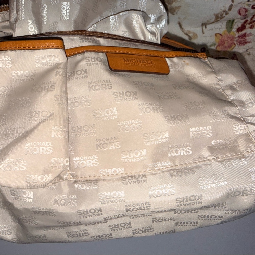 Michael Kors Brown Silver Vintage Astor Large Studded Leather Satchel Dust Bag - Picture 9 of 16